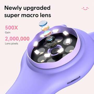 Ginocaco Mini Pocket Handheld Microscope for Kids 3-8 - Educational Science Kit for Young Scientists...