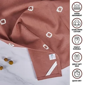 Folkulture Tie Dye Kitchen Towels Set of 3 Cotton Dishcloths