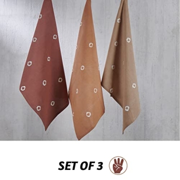 Folkulture Tie Dye Kitchen Towels Set of 3 Cotton Dishcloths