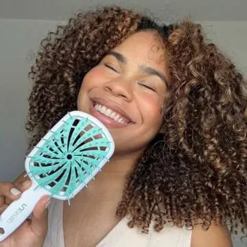 FHI Heat UNbrush Plus — Curly Hair Brush for Gentle & Effective Detangling on Wet or Dry Fragile Hair Types — Detangler Brush w/ 84 UltraFlex Bristles, Ultra-light, Vented, Anti Static Hairbrush