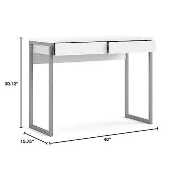 Stylish Tvilum Walker 2 Drawer White Gloss Desk