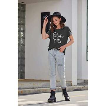 Future Mrs Shirt Women Funny Bachelorette Party Shirts Cute Bridal Wedding T Shirt Casual Honeymoon ...