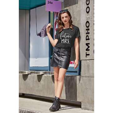 Future Mrs Shirt Women Funny Bachelorette Party Shirts Cute Bridal Wedding T Shirt Casual Honeymoon Vacation Tee Tops Grey