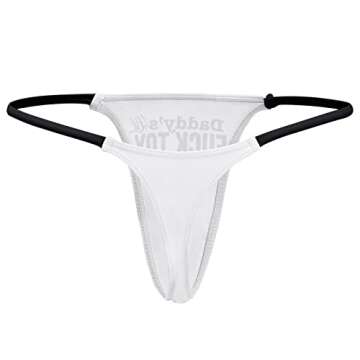 BAIJIAOYUN Sexy T Back Thongs for Women, Low Rise Daddys Little Lil Fuck Toy G-String Underwear M, Gifts for Wife Girlfriends