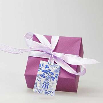 Jolitee Chinoiserie Blue Willow Gift Tags - Elegant Decorative Favor Tags for Weddings, Showers, Holidays - 40pcs, 3"x2"