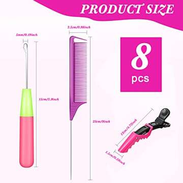 Luinabio Hair Crochet Hooks Set with Accessories for Braiding & Extensions