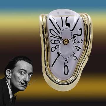 FAREVER Melting Clock, Salvador Dali Watch Melted Clock for Decorative Home Office Shelf Desk Table ...