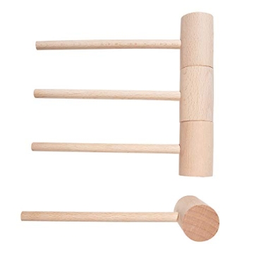 Durable Wooden Crab Lobster Mallets Set - 4 Hammers
