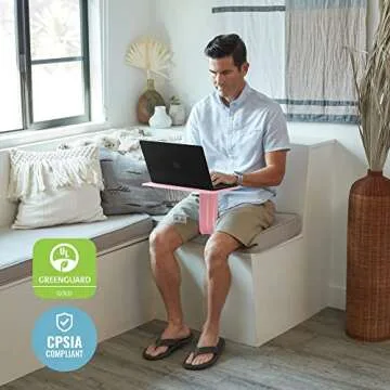 ECR4Kids The Surf Portable Lap Desk, Flexible Seating, Pink