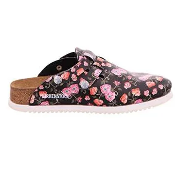 Birkenstock 101666 Kay SL BF Women Work-Clogs - Super Outsole - Open Heel Area - Roses Black - Size L6