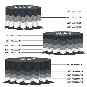 108 Inch Round Tablecloth for Weddings & Parties - Durable