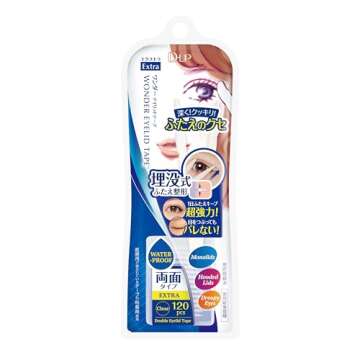 D-UP Wonder Eyelid Tape Waterproof Eyelid Stickers, 120 Pc Double Sided Adhesive, Invisible Blend Do...