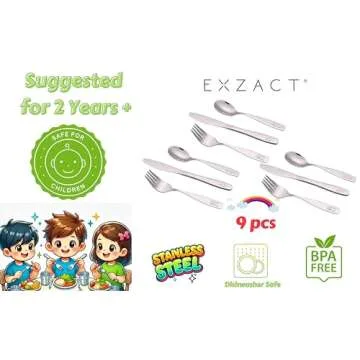 Exzact Kids Stainless Steel Cutlery Set - 9 pcs