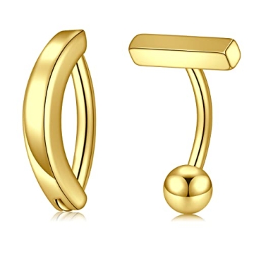 Elegant VCMART 14G Clicker Belly Button Rings - Hypoallergenic Gold Jewelry