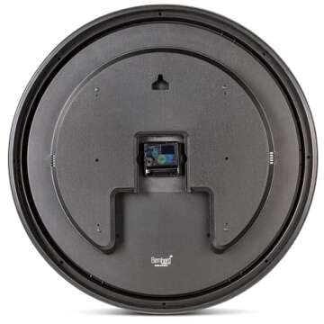 Bernhard Products Large Decorative Wall Clock 20 Inch Silent Non Ticking Battery Operated Quartz Vintage Stylish with Rustic Black Rim for Home Living/Dining Room Kitchen & Over Fireplace