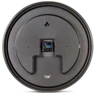 Bernhard Products Large Decorative Wall Clock 20 Inch Silent Non Ticking Battery Operated Quartz Vintage Stylish with Rustic Black Rim for Home Living/Dining Room Kitchen & Over Fireplace