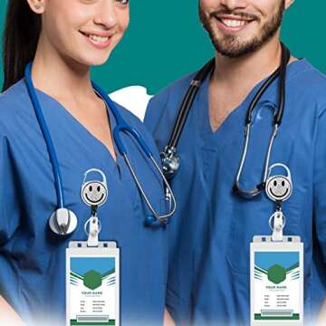 Stylish Rhinestone Retractable Badge Holder for Professionals