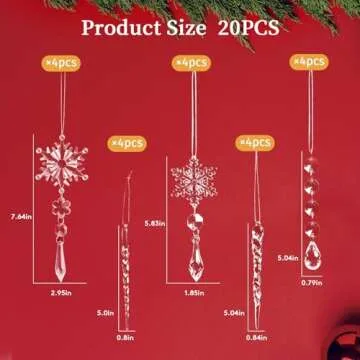 Stylish 20pcs Christmas Ornaments Set for Tree Decor