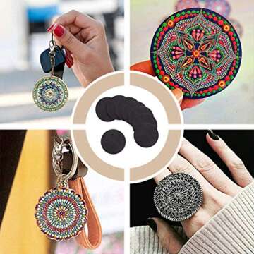 HEALLILY 8 Pcs Black Round Painting Cardboard Panels for Mandala Dotting Drawing Painting Art Suppli...