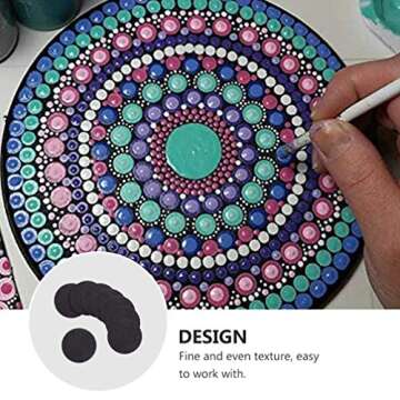 HEALLILY 8 Pcs Black Round Painting Cardboard Panels for Mandala Dotting Drawing Painting Art Supplies