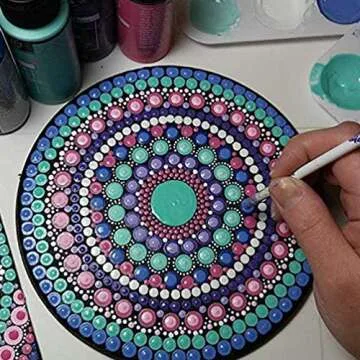 HEALLILY 8 Pcs Black Round Painting Cardboard Panels for Mandala Dotting Drawing Painting Art Supplies