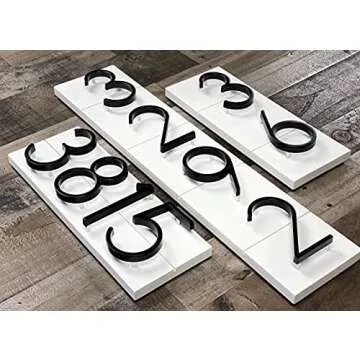 5" Stainless Steel Floating House Number, Metal Modern House Numbers, Mailbox Decor Number with Nail Kit, Coated Black, 911 Visibility Signage (6) or (9)