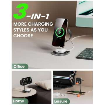 KUXIU 3-Point Power 3 in 1 Charging Station - Fun & Functional!