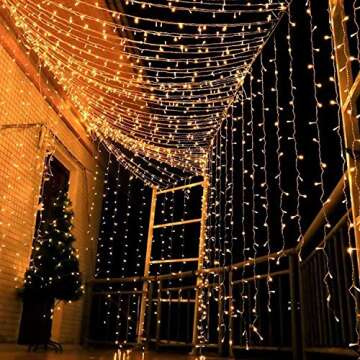 Magictec 300 LED Curtain String Light, 8 Lighting Modes Fairy Twinkle String Lights Wedding Party Ho...
