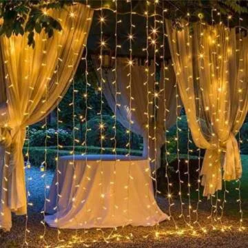 Magictec 300 LED Curtain String Light - 8 Modes & Warm White