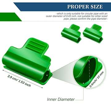 Patelai 40 Pieces Greenhouse Clamps Film Row Cover Netting Tunnel Hoop Clip Frame Shading Net Rod Cl...