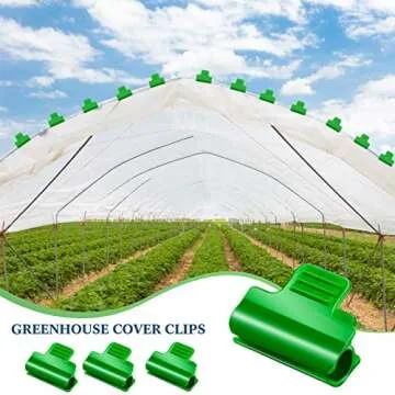 Patelai 40 Pieces Greenhouse Clamps Film Row Cover Netting Tunnel Hoop Clip Frame Shading Net Rod Clip Greenhouse Film Clamps for Season Plant Extension Support (40 pieces,10 mm)