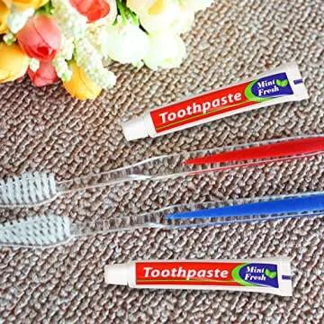 skourvut Disposable Toothbrushes with Toothpaste Individually Wrapped 5 Colors Bulk Toothbrush and Toothpaste 10g for Homeless,Shelter,Air Bnb/Hotel/Guest Apartment (30)