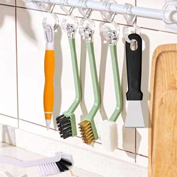 6Pack Kitchen Cleaning Brush Set - Sturdy Brushes for Tough Kitchen Challenges