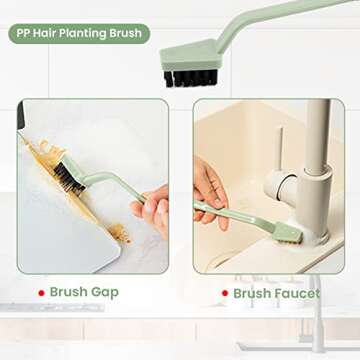 Deep Clean Kitchen Brush Set - 6 Essential Tools for Cleaning