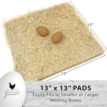 Nest Box Queen Excelsior Poultry Nest Pads, Made in USA, 10 Pack