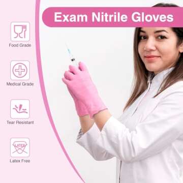 Schneider Nitrile Exam Gloves, 4-mil Medical Gloves Disposable Latex Free, Powder Free, Food Safe Gl...