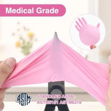 Schneider Nitrile Exam Gloves, 4-mil Medical Gloves Disposable Latex Free, Powder Free, Food Safe Gloves for Cooking, Cleaning, Examination, Cherry Blossom, Medium, 100-ct Box