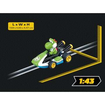 Carrera 64035 Mario Kart - Yoshi 1:43 Scale Analog Slot car Vehicle for GO!!! Electric and Battery Slot car Racing Track