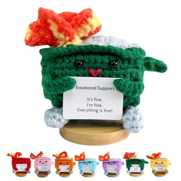 Handmade Crochet Dumpster Fire Doll - Emotional Support Gift