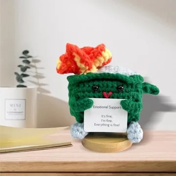 Emotional Support Crochet Dumpster Fire Doll