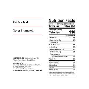 King Arthur, All Purpose Unbleached Flour, Non-GMO Project Verified, Certified Kosher, No Preservatives, 10 Pounds