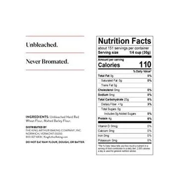 King Arthur, All Purpose Unbleached Flour, Non-GMO Project Verified, Certified Kosher, No Preservatives, 10 Pounds