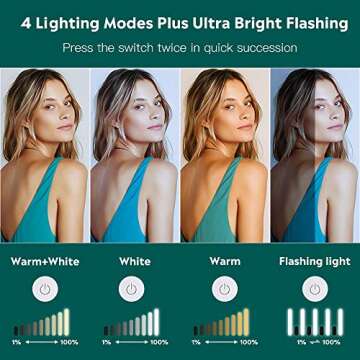 Selfie Ring Light,Clip on Phone LED Light,[3+1 Light Modes] Portable 600mAh Battery,Use While Chargi...