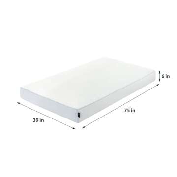 ZINUS 6 Inch Green Tea Cooling Memory Foam Mattress [New Version], Twin, Fiberglass Free, Medium Fir...