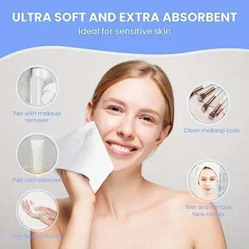 Mirucoo 100 Sheet Daily Cleansing Towels Ultra Soft Dry Wipes for Sensitive Skin Disposable Facial Washcloths 100% Organic Viscose Makeup Remover Tissues (Pack of 1)