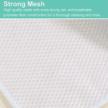 BAGAIL HoneyComb Laundry bag for Delicates, Mesh Wash Bag with Premium Zipper, Blouse, Hosiery, Underwear, Clothing, Travel Storage Organize Bag, Have Hanger Loops (White, 1 Medium)