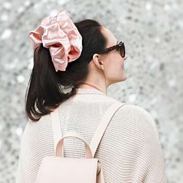 CEELGON Big Satin Scrunchies Set for All Hair Types