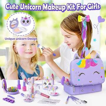 Magical Unicorn Kids Makeup Kit - Washable Makeup Set for Girls 3-12