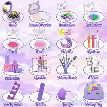 Kids Makeup Kit - Unicorn Case for Girls 3-12