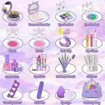 Kids Makeup Kit - Unicorn Case for Girls 3-12